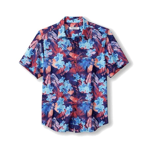 NWT TOMMY BAHAMA IslandZone Bahama Coast Techno Flora Camp Shirt - - Picture 2 of 8